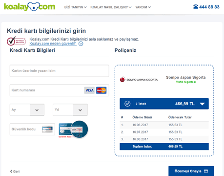 Poliçenizi kolayca satın alın